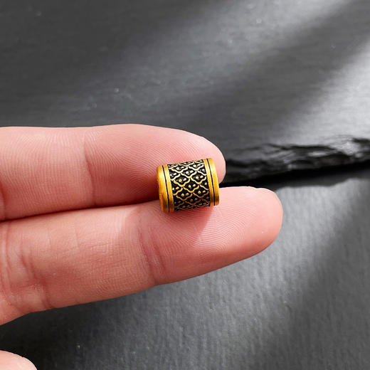 【限时7.5折】【定价黄金】足金 #电黑金 3D硬金电黑金如意花转运珠Diy手串配件(V3DSC00448) 商品图2