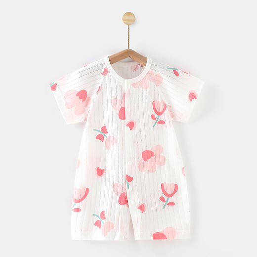 【柔软透气，宝宝舒适一夏】婴儿短袖连体衣服 新生宝宝夏天哈衣薄款 空调睡衣 夏季男女新款夏装-QQ 商品图9