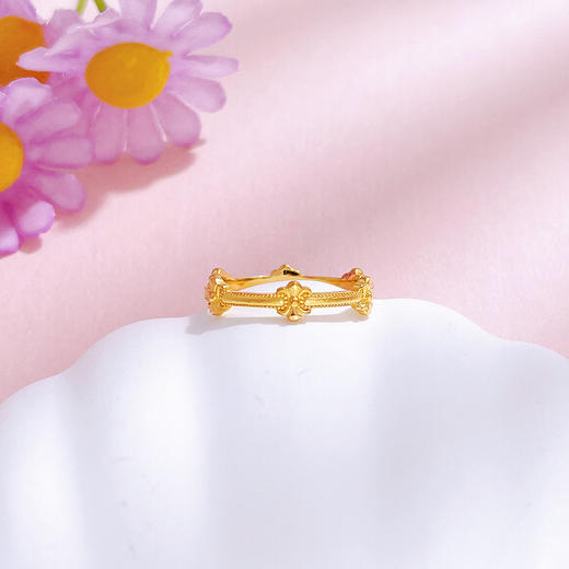 【限时克减150元】足金999 #固口戒指  5G黄金实心鸢尾芳华鸢尾花艺术圈戒(BE5GJZ00067)预售产品下单后不退款不退货不换货不补差价 商品图2