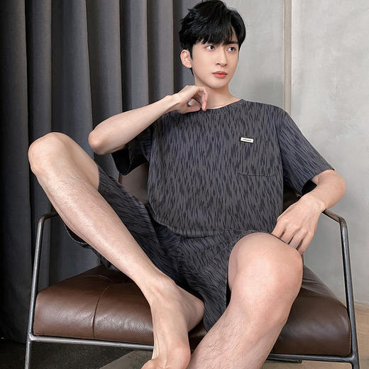 【男士睡衣套装！短袖短裤，舒适透气！】睡衣男士夏季短袖短裤家居服 男款大码夏天薄款 夏款大码套装-QQ 商品图6