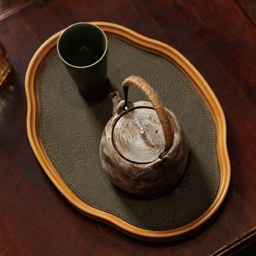竹小茶丨复古手工竹盘 织锦墨竹茶席/双面皮席 茶具 茶席 茶盘 干泡台 原竹 多款可选 商品图6