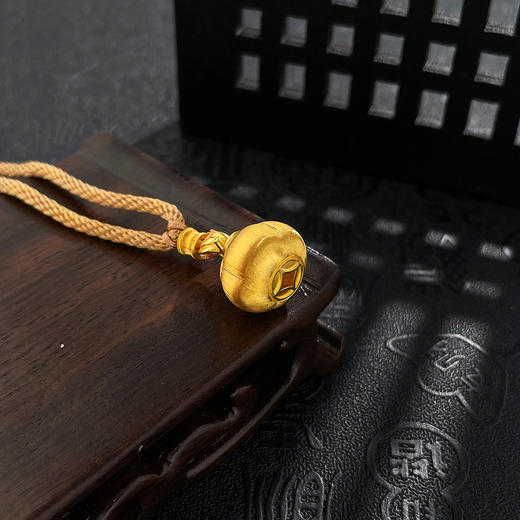 【限时克减150元】足金999 古法空心挂绳国潮传承冰丝金丝绒金柿子吊坠（含配件）(AUQGFDZ00145)（预售产品下单后不退款不退货不换货不补差价） 商品图3