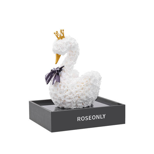 ROSEONLY诺誓 高端定制 永生玫瑰 公仔系列 玫瑰天鹅 送朋友 情人节礼物 商品图2