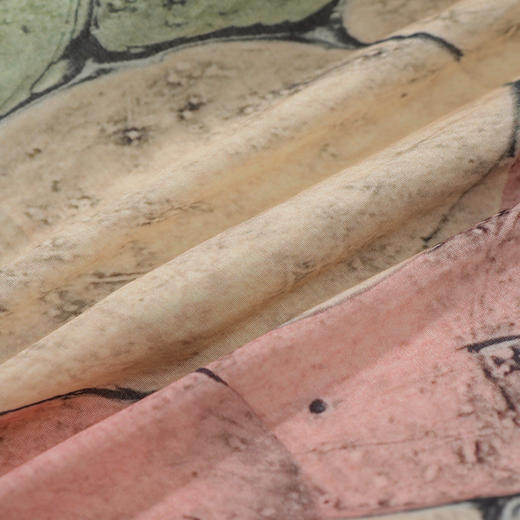 谜底连衣裙短袖女2025夏新品复古风度假印花合身X型长裙252ML0611 商品图3