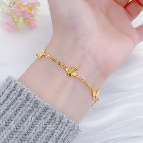 【限时克减150元】足金999.9 #九紫离火 万足实心双面五蝴蝶时尚可调节手链(AWWSL00220)（预售产品下单后不退款不退货不换货不补差价）