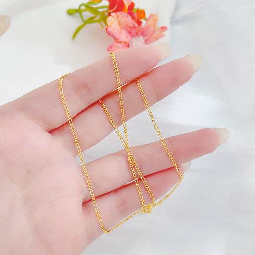 【限时克减150元】足金999 5G黄金实心外R子母侧身链不可调节机织项链（面宽约1-1.4mm）(BJ5GXL00094)（预售产品下单后不退款不退货不换货不补差价） 商品图2