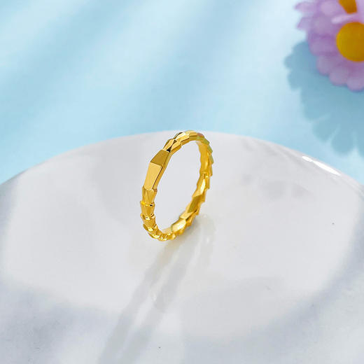 【限时克减150元】足金999.9 #蛇年新品 【精品】空心几何蛇骨戒指固口圈戒蛇戒(AIJZ00156)（预售产品下单后不退款不退货不换货不补差 商品图1