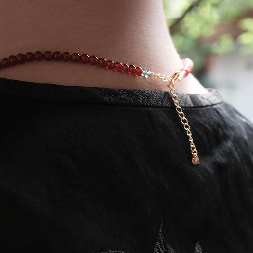 MELI&MOLI【火】红玛瑙小号福袋吊坠珍珠绿莹点缀红玛瑙项链【D类】 商品图2