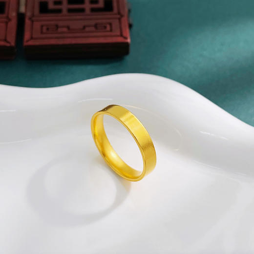 【限时克减150元】足金999 #小红书 空心固口戒指宽面素圈筷子戒指（面宽约3.8-4.2mm）(UQGFJZ00092-1)（预售产品下单后不退款不退货不换货不补差价 商品图1