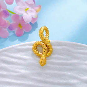 【限时7.5折】【定价黄金】足金 #蛇年新品 #生肖 3D硬金空心蛇年生肖金蛇起舞吊坠(V3DDZ00276)（预售产品下单后不退款不退货不换货不补差价）