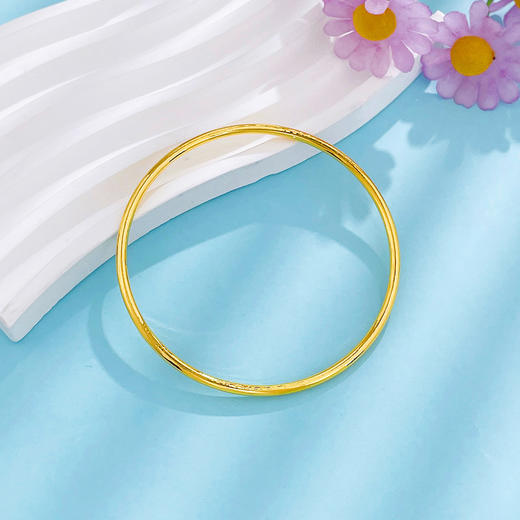 【限时克减150元】足金999.9 实心光面光圈素圈固口手镯(面宽约2.1-2.5mm)(SZ00330-02)（预售产品下单后不退款不退货不换货不补差价） 商品图1