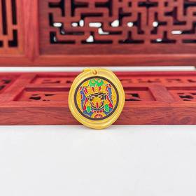 【限时7.5折】【定价黄金】足金 古法实心低温珐琅扎基拉姆如意圆牌手串挂件Diy手串配件(AMGFSC01342)预售产品下单后不退款不退货不换货不补差价