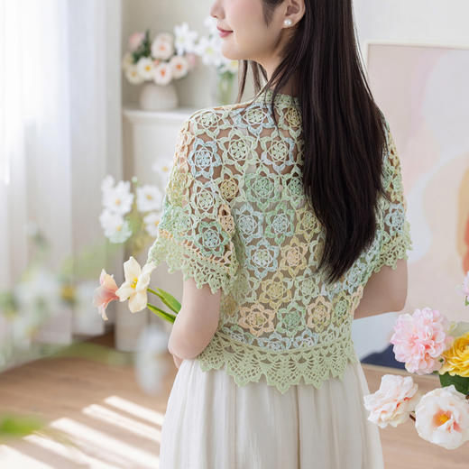苏苏姐家亦丽短开衫手工DIY钩针蕾丝毛线团上衣自制材料包 商品图3