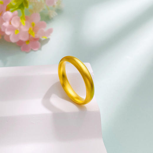 【限时克减150元】足金999 #复古风 5G黄金空心固口戒指光圈戒指素圈戒指仿古法泥鳅背固口圈戒（面宽约3.8-4.2mm）(BE5GJZ00095)（预售产品下单后不退款不退货不换货不补差 商品图2