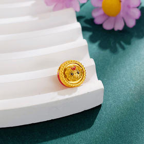 【限时7.5折】【定价黄金】足金 #儿童/宝宝 #时来运转 3D硬金烤漆狗年生肖手串配件时来运转福字狗宝宝Diy手串配件（可转动）(V3DSC00434)预售产品下单后不退款不退货不换货不补差价