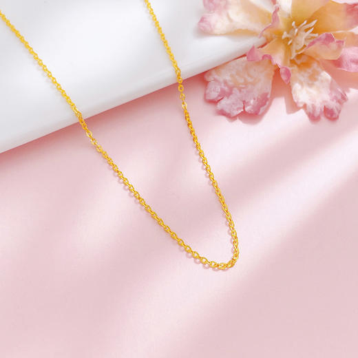 【限时克减150元】足金999 5G黄金不可调节太阳花十字链机织项链（面宽约1.5-1.9mm）(BJ5GXL00019)（预售产品下单后不退款不退货不换货不补差价） 商品图1