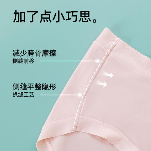 【5条装】熳洁儿 莫代尔女士内裤中腰包臀含聚乳酸底档百搭清新纯色25262131 商品图5