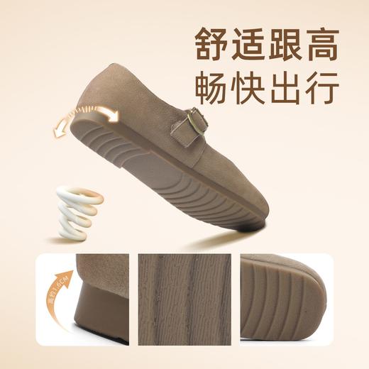 信诺牛皮舒适小皮鞋女2025春秋新款复古勃肯鞋女浅口百搭平底单鞋X5C009-79 商品图2