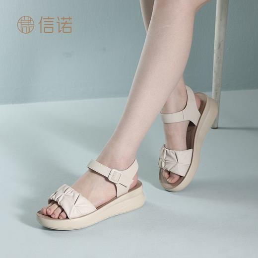 信诺真皮女鞋2025夏季新款软底妈妈鞋中老年舒适轻便凉鞋时尚女凉5L950-32 商品图5