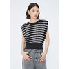 NEELLY纳俪商场同款夏季新款套头直筒条纹坎肩上衣女圆领宽肩上衣N25044A14405 商品缩略图2
