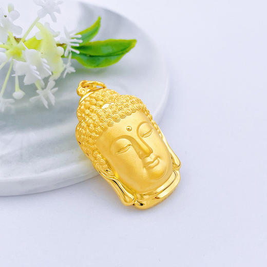 【限时克减128元】足金999.9 【精品】天赐鸿福空心佛头吊坠佛佑平安吊坠（不含链）(AUWZDZ00001-5)（预售产品下单后不退款不退货不换货不补差价） 商品图3