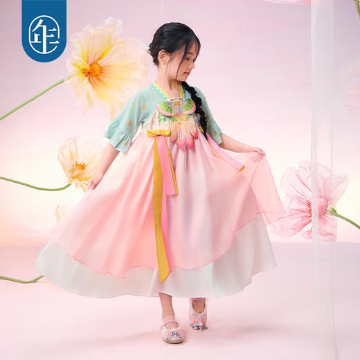 【年衣】童装女童连衣裙2025夏季新款超仙古装古风金玉年年汉服裙（预售6.13发货） 商品图2