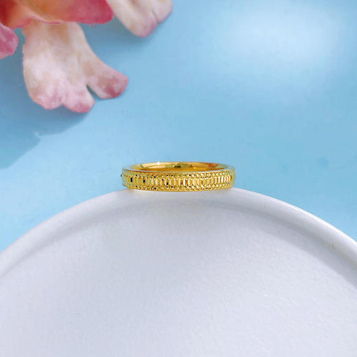 【限时克减150元】足金999 #CNC 5G黄金空心条纹波纹固口圈戒(BE5GJZ00169)（预售产品下单后不退款不退货不换货不补差价）（预售产品下单后不退款不退货不换货不补差价） 商品图1