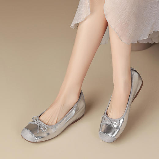 ZHR浅口单鞋女2025新款夏季超火绝美气质蝴蝶结内增高跟鞋AH602M 商品图3