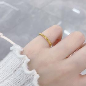 【限时克减150元】足金999 #CNC 5G黄金空心固口戒指磨砂仿钻女戒(BE5GJZ00220)预售产品下单后不退款不退货不换货不补差价