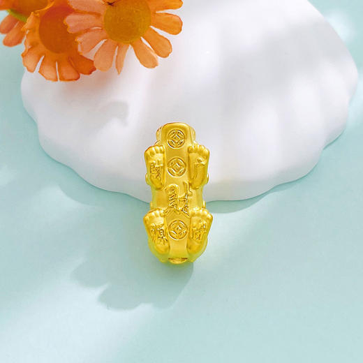 【限时克减150元】足金 3D硬金空心财源广进铜钱图案貔貅手串配件Diy手串配件(面宽约27.8*13.3mm)(AU3DSC00035-2)（预售产品下单后不退款不退货不换货不补差价） 商品图2