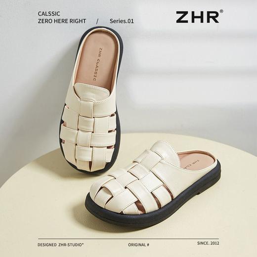 ZHR则则平底镂空凉鞋多巴胺罗马编织拖鞋205新款轻便旅游户外半拖 商品图2