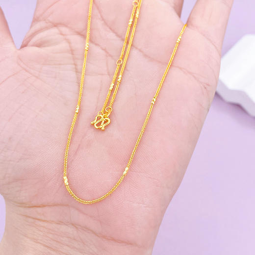 【限时克减150元】足金999 5G黄金满天星17-18寸调节肖邦间筒项链(AG5GXL00018-1)预售产品下单后不退款不退货不换货不补差价 商品图2