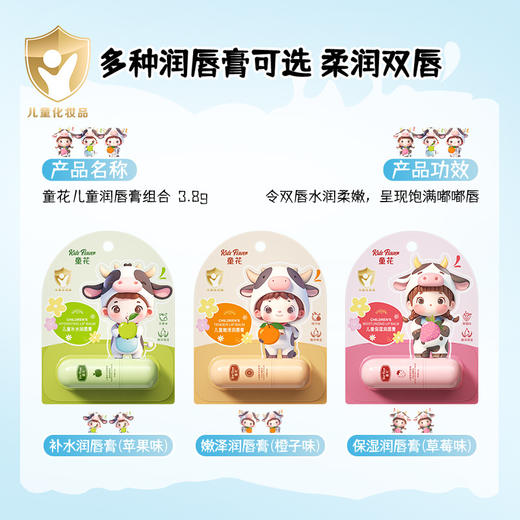 【一抹沁润柔嫩，呈现水润嘟嘟唇~】童花儿童嫩泽润唇膏滋润 补水秋冬唇部护理 防冻防干裂 无色润唇膏-QQ 商品图2