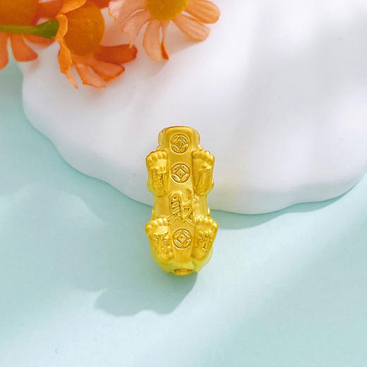 【限时克减150元】足金 3D硬金空心财源广进铜钱图案貔貅手串配件Diy手串配件（面宽约23.4*11.2mm）(AU3DSC00035-3)（预售产品下单后不退款不退货不换货不补差价） 商品图2