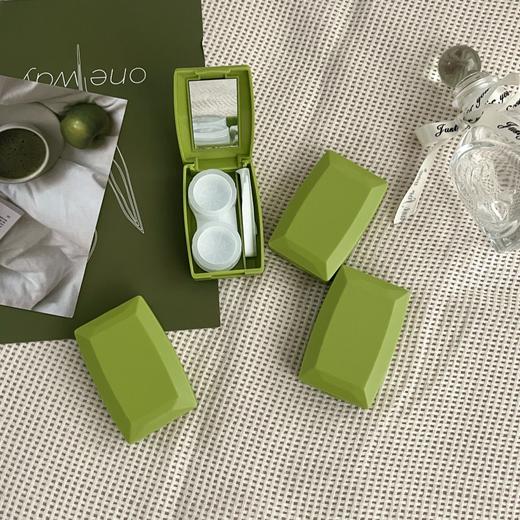 绿色森系便携芥末绿带镜盒 商品图4