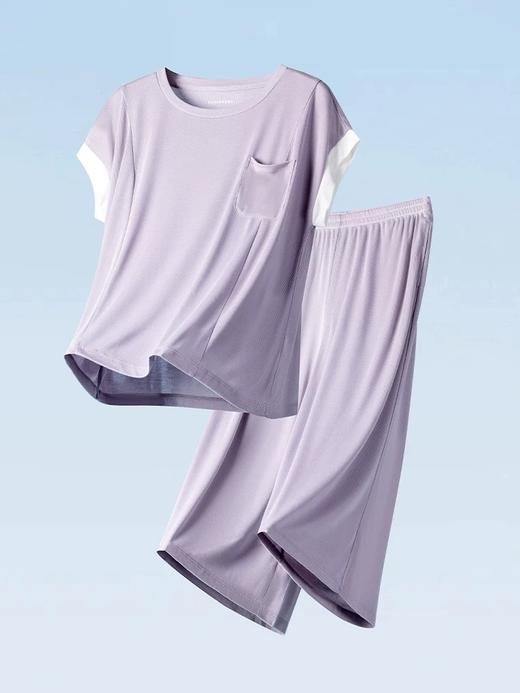 【亚纱丝罗纹粘纤】SCHIESSER德国舒雅女士亚纱丝罗纹粘纤短袖七分裤套装31/24989H 商品图5