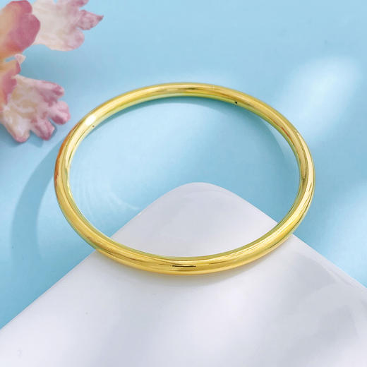 【限时克减150元】足金 3D硬金空心光面素圈固口手镯（面宽约3.6-4mm)(AR3DSZ00042)（预售产品下单后不退款不退货不换货不补差价）（预售产品下单后不退款不退货不换货不补差价） 商品图1