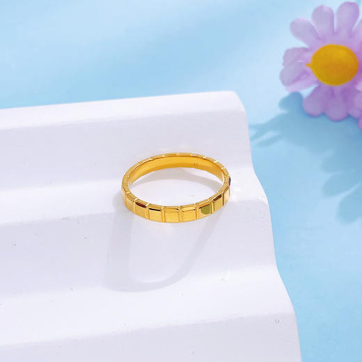 【限时克减150元】足金999 #固口戒指  5G黄金空心巧克力方块圈戒（面宽约2.7-3.1mm）(AG5GJZ00280)（预售产品下单后不退款不退货不换货不补差价 商品图2