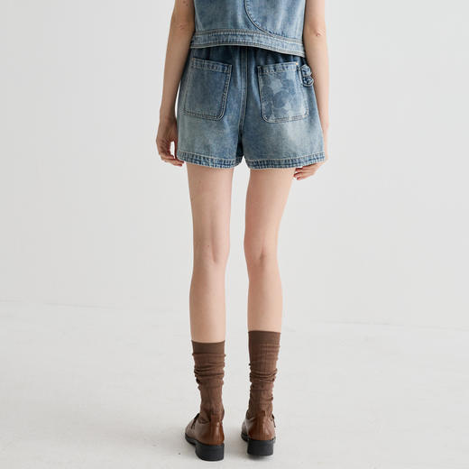 谜底牛仔短裤女2025夏季新品百搭日常宽松A型直筒裤子252MK0625 商品图2