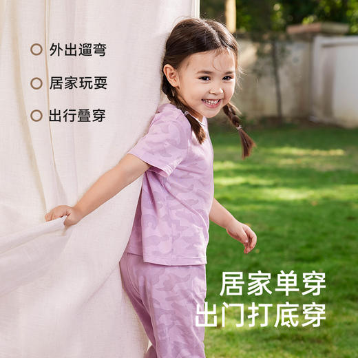 英氏儿童家居服夏季透气男童女童防蚊家居服套装睡衣睡裤2025新款 商品图3