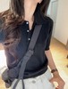 LP精简老钱风POLO翻领短袖含桑蚕丝针织衫 商品缩略图5