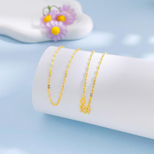 【限时克减150元】足金999 5G黄金实心8字链数字链不可调节项链（面宽约0.9-1.3mm）(BJ5GXL00045)（预售产品下单后不退款不退货不换货不补差价） 商品图0