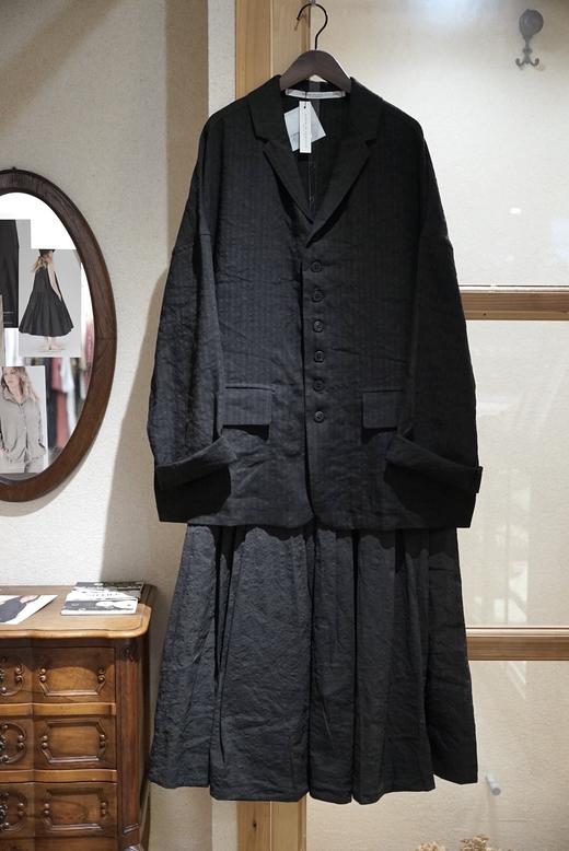 ALBUM DI FAMIGLIA 炭黑色褶皱半身长裙 商品图9