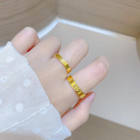 【限时克减128元】足金999.9 #情侣日常 #婚庆 【精品】实心活口戒指喜结连理双喜情侣戒婚嫁婚庆对戒/对(AVQLJ00006)预售产品下单后不退款不退货不换货不补差价