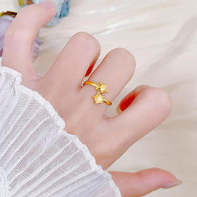 【限时克减150元】足金999 #为你摘星 实心活口戒指许愿小星星错口圈戒(AUQJZ00034)预售产品下单后不退款不退货不换货不补差价