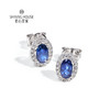 【蓝宝石耳饰】钻石世家 18K金蓝宝石耳饰耳环耳钉 每一颗宝石都是大自然的宝物 深邃浓郁的幽兰光芒 丝绒静谧的高雅之美 商品缩略图0