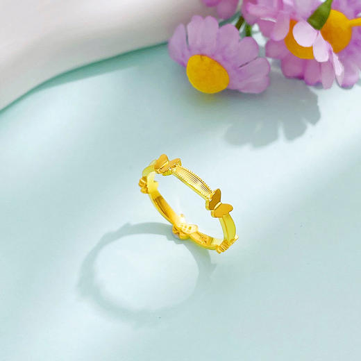 【限时克减150元】足金999  #九紫离火 【精品】黄金实心高光九紫离火小仙蝶时尚蝴蝶固口戒指(AUQJZ00115)预售产品下单后不退款不退货不换货不补差价 商品图2