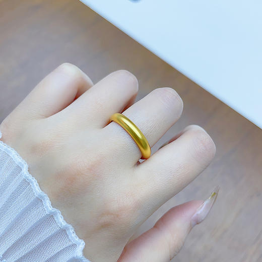 【限时克减150元】足金999 #复古风 5G黄金空心固口戒指光圈戒指素圈戒指仿古法泥鳅背固口圈戒（面宽约3.8-4.2mm）(BE5GJZ00095)（预售产品下单后不退款不退货不换货不补差 商品图0