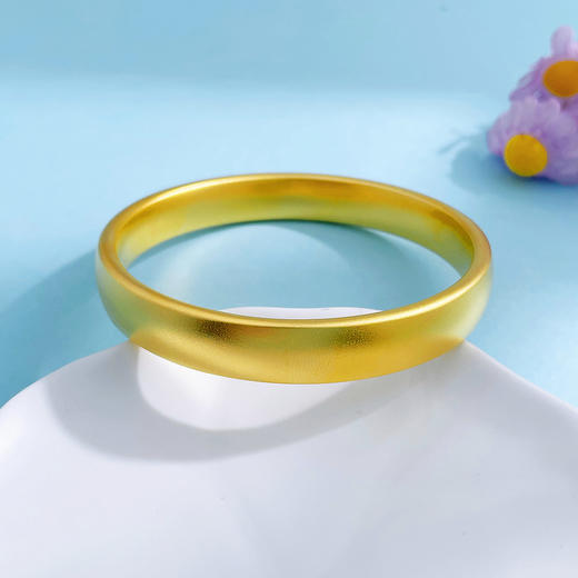 【限时克减150元】足金999.9 古法空心固口手镯光圈素圈轮胎手镯（面宽约9.7-10.1mm，厚约4.4mm）(AVGFSZ00031-09)（预售产品下单后不退款不退货不换货不补差价） 商品图1