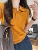 LP精简老钱风POLO翻领短袖含桑蚕丝针织衫 商品缩略图3